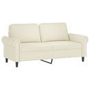 sofasæt 3 dele med hynder velour cremefarvet