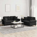 sofasæt 2 dele med puder velour sort