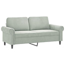 sofasæt 3 dele med puder velour lysegrå
