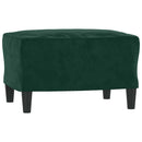 sofasæt 3 dele med puder velour mørkegrøn