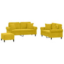 sofasæt 3 dele med puder velour gul