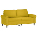 sofasæt 3 dele med puder velour gul