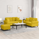 sofasæt 3 dele med puder velour gul