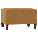 sofasæt 3 dele med puder velour brun