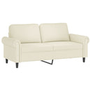 sofasæt 3 dele med puder velour cremefarvet