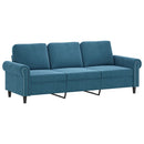sofasæt 2 dele med hynder velour blå