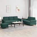 sofasæt 3 dele med hynder velour mørkegrøn