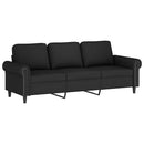 sofasæt 3 dele med hynder velour sort
