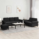 sofasæt 3 dele med hynder velour sort