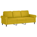 sofasæt 3 dele med hynder velour gul