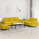 sofasæt 3 dele med hynder velour gul