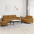sofasæt 3 dele med hynder velour brun