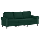 sofasæt 2 dele med puder velour mørkegrøn