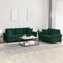 sofasæt 2 dele med puder velour mørkegrøn
