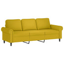 sofasæt 2 dele med puder velour gul