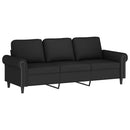 sofasæt 3 dele med puder velour sort