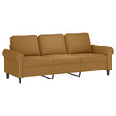 sofasæt 3 dele med puder velour brun
