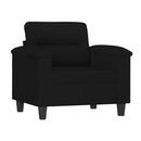 sofasæt 3 dele med hynder mikrofiberstof sort