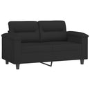 sofasæt 3 dele med hynder mikrofiberstof sort