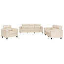 sofasæt 3 dele med hynder mikrofiberstof beige