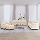 sofasæt 4 dele med hynder mikrofiberstof beige