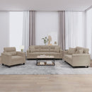 sofasæt 3 dele med puder mikrofiberstof gråbrun