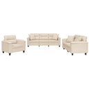 sofasæt 3 dele med puder mikrofiberstof beige