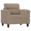 sofasæt 4 dele med puder mikrofiberstof gråbrun