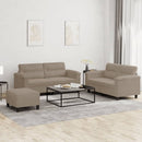 sofasæt 3 dele med hynder mikrofiberstof gråbrun
