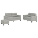 sofasæt 3 dele med hynder mikrofiberstof lysegrå