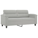 sofasæt 3 dele med hynder mikrofiberstof lysegrå