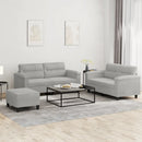 sofasæt 3 dele med hynder mikrofiberstof lysegrå