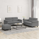 sofasæt 3 dele med hynder mikrofiberstof mørkegrå