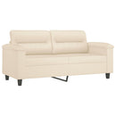 sofasæt 3 dele med hynder mikrofiberstof beige