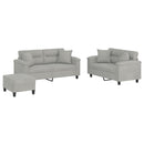 sofasæt 3 dele med puder mikrofiberstof lysegrå