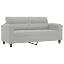 sofasæt 3 dele med puder mikrofiberstof lysegrå