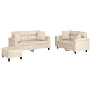 sofasæt 3 dele med puder mikrofiberstof beige