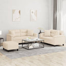 sofasæt 3 dele med puder mikrofiberstof beige