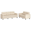 sofasæt 2 dele med hynder mikrofiberstof beige