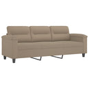 sofasæt 3 dele med hynder mikrofiberstof gråbrun