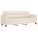 sofasæt 3 dele med hynder mikrofiberstof beige