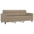 sofasæt 2 dele med puder mikrofiberstof gråbrun