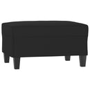 sofasæt 3 dele med puder mikrofiberstof sort