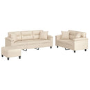 sofasæt 3 dele med puder mikrofiberstof beige