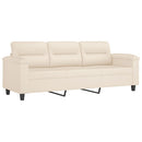 sofasæt 3 dele med puder mikrofiberstof beige