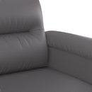 sofasæt 3 dele med hynder kunstlæder grå