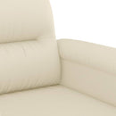 sofasæt 2 dele med puder kunstlæder cremefarvet