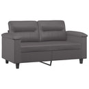 sofasæt 2 dele med puder kunstlæder grå
