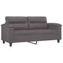 sofasæt 3 dele med puder kunstlæder grå