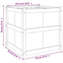 plantekasse 70x70x70 cm massivt fyrretræ hvid